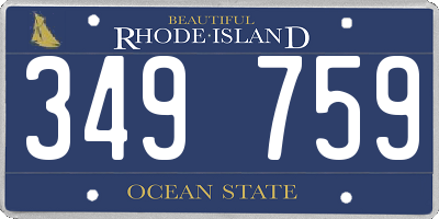 RI license plate 349759