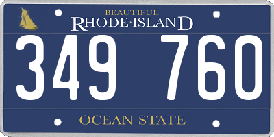 RI license plate 349760