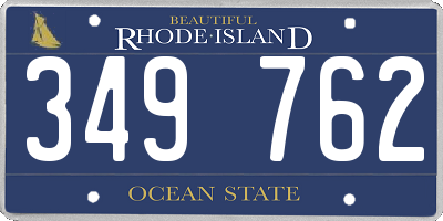 RI license plate 349762
