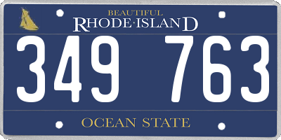 RI license plate 349763