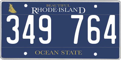 RI license plate 349764
