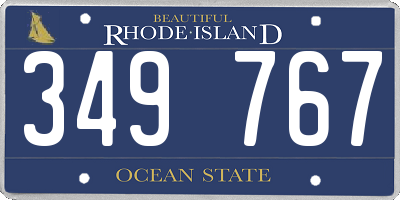 RI license plate 349767