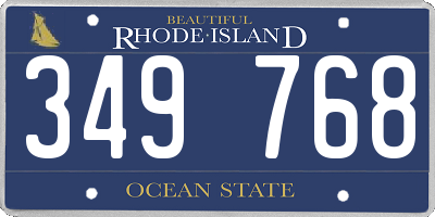 RI license plate 349768