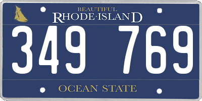 RI license plate 349769