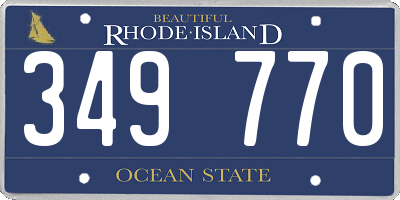 RI license plate 349770