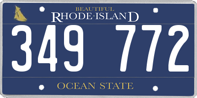 RI license plate 349772