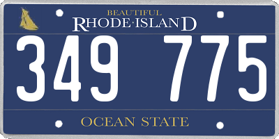 RI license plate 349775
