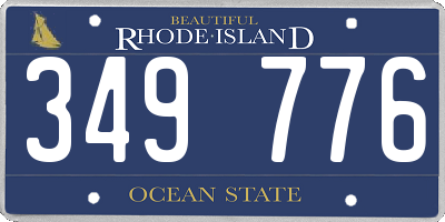RI license plate 349776