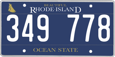 RI license plate 349778