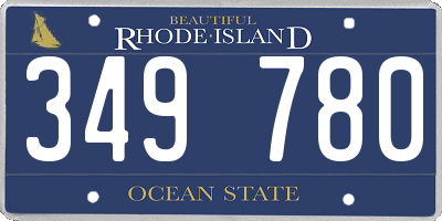 RI license plate 349780
