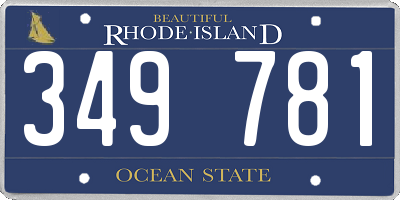 RI license plate 349781