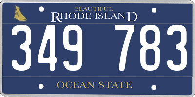 RI license plate 349783