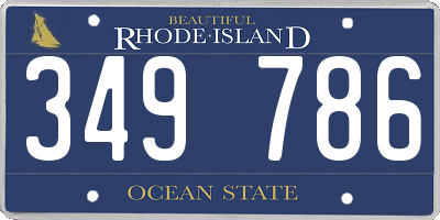RI license plate 349786