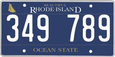 RI license plate 349789