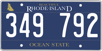 RI license plate 349792