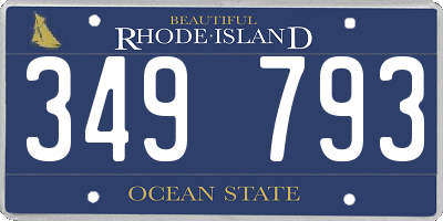 RI license plate 349793