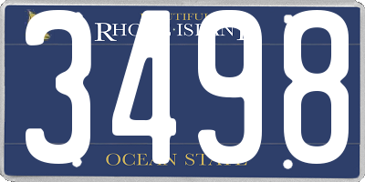 RI license plate 3498