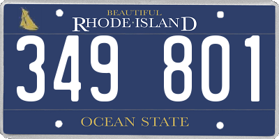 RI license plate 349801