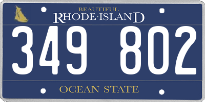 RI license plate 349802