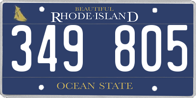 RI license plate 349805