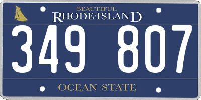 RI license plate 349807