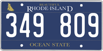 RI license plate 349809