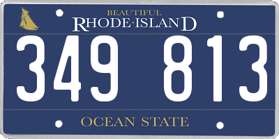 RI license plate 349813