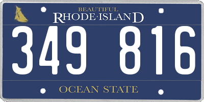 RI license plate 349816