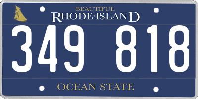 RI license plate 349818