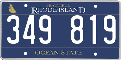 RI license plate 349819