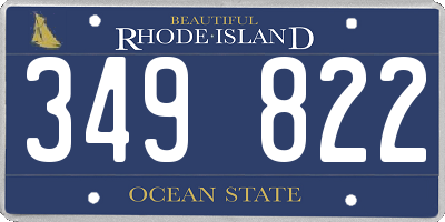RI license plate 349822
