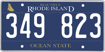 RI license plate 349823