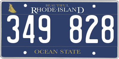 RI license plate 349828