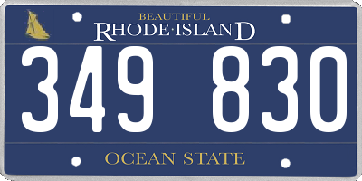RI license plate 349830