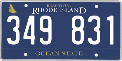 RI license plate 349831