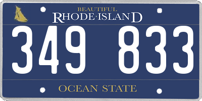 RI license plate 349833