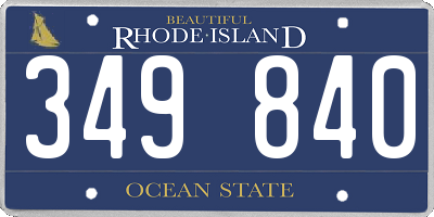 RI license plate 349840