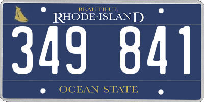 RI license plate 349841