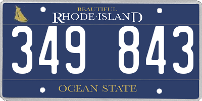 RI license plate 349843