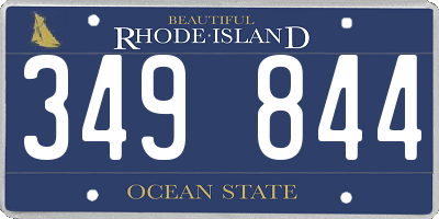 RI license plate 349844
