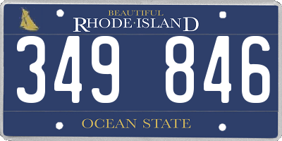 RI license plate 349846