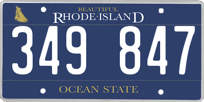 RI license plate 349847