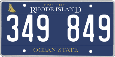 RI license plate 349849