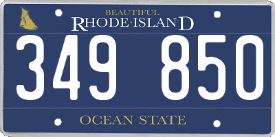 RI license plate 349850