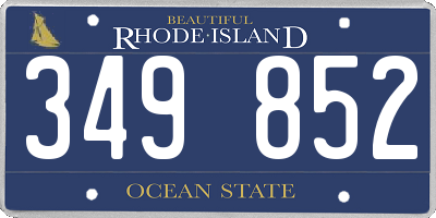RI license plate 349852