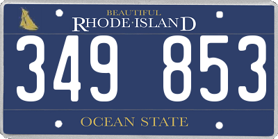 RI license plate 349853