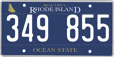 RI license plate 349855