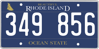 RI license plate 349856