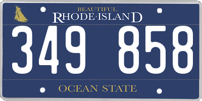 RI license plate 349858