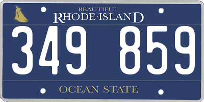 RI license plate 349859